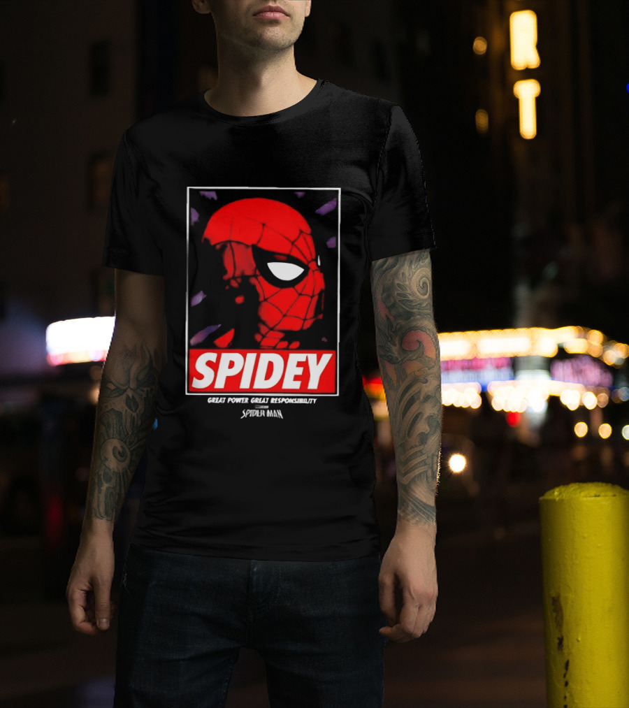 SPIDEY Great Power Great Responsibility Spider Man T-Shirt