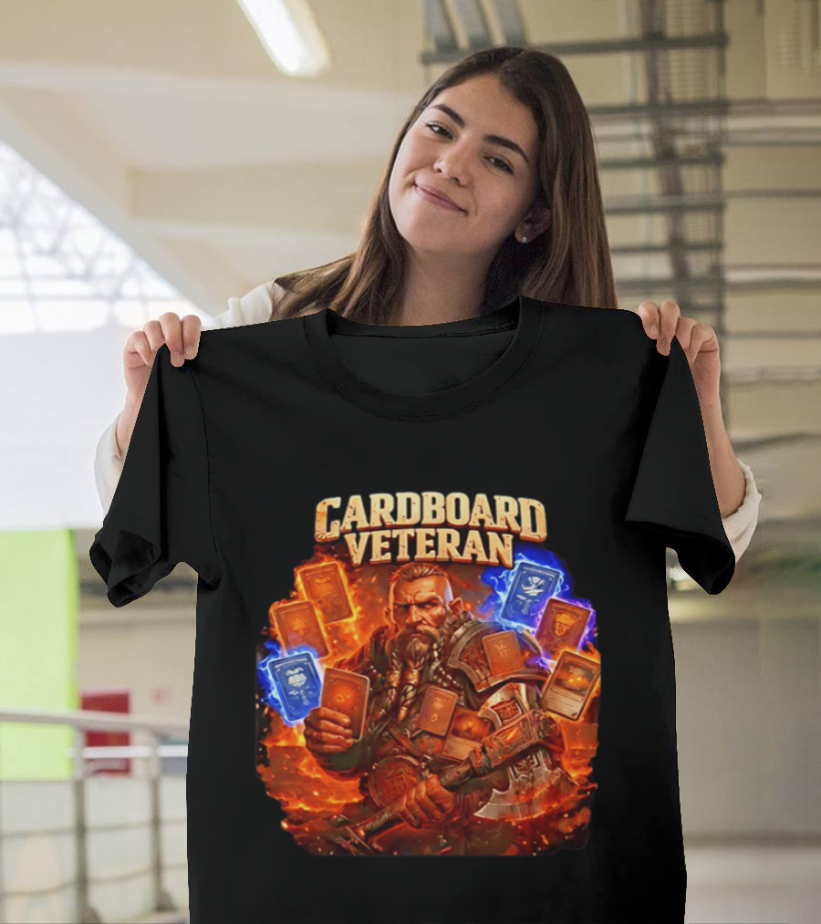Cardboard Veteran Fantasy Gamer TCG Professional Epic Card Battle Warrior T-Shirt