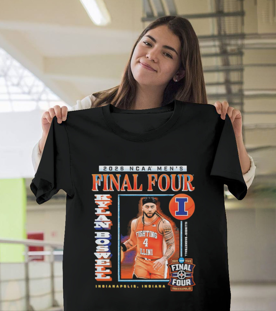 Kylan Boswell 2026 NCAA Men's Final Four Illinois Fighting Illini Basketball Indianapolis T-Shirt