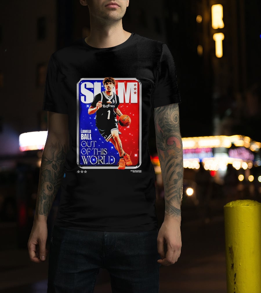 SLAM Cover LaMelo Ball 1 Charlotte Hornets Out Of This World T-Shirt