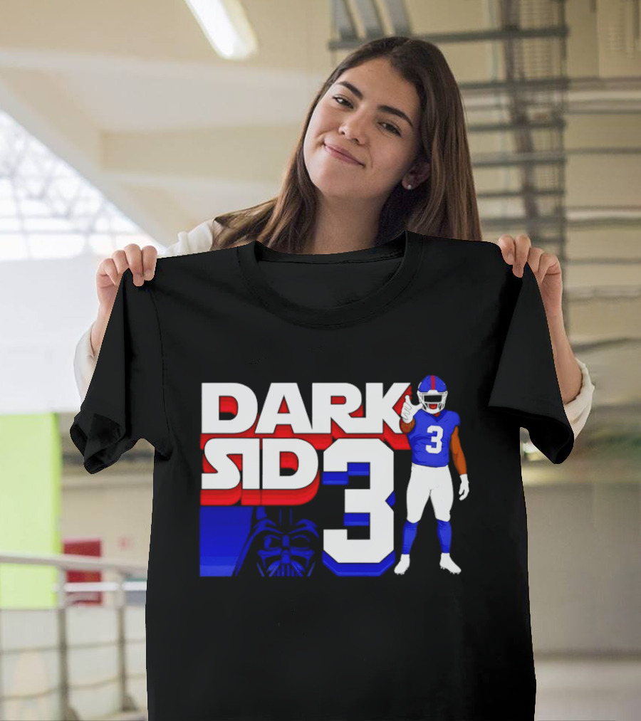 Darth Vader Star Wars Dark Side 3 New York Giants Football Player T-Shirt