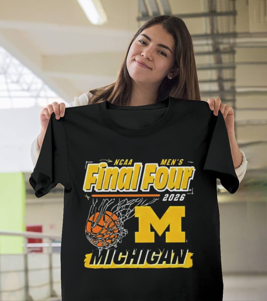 NCAA Men's Final Four 2023 Michigan Wolverines Basketball Swish T-Shirt