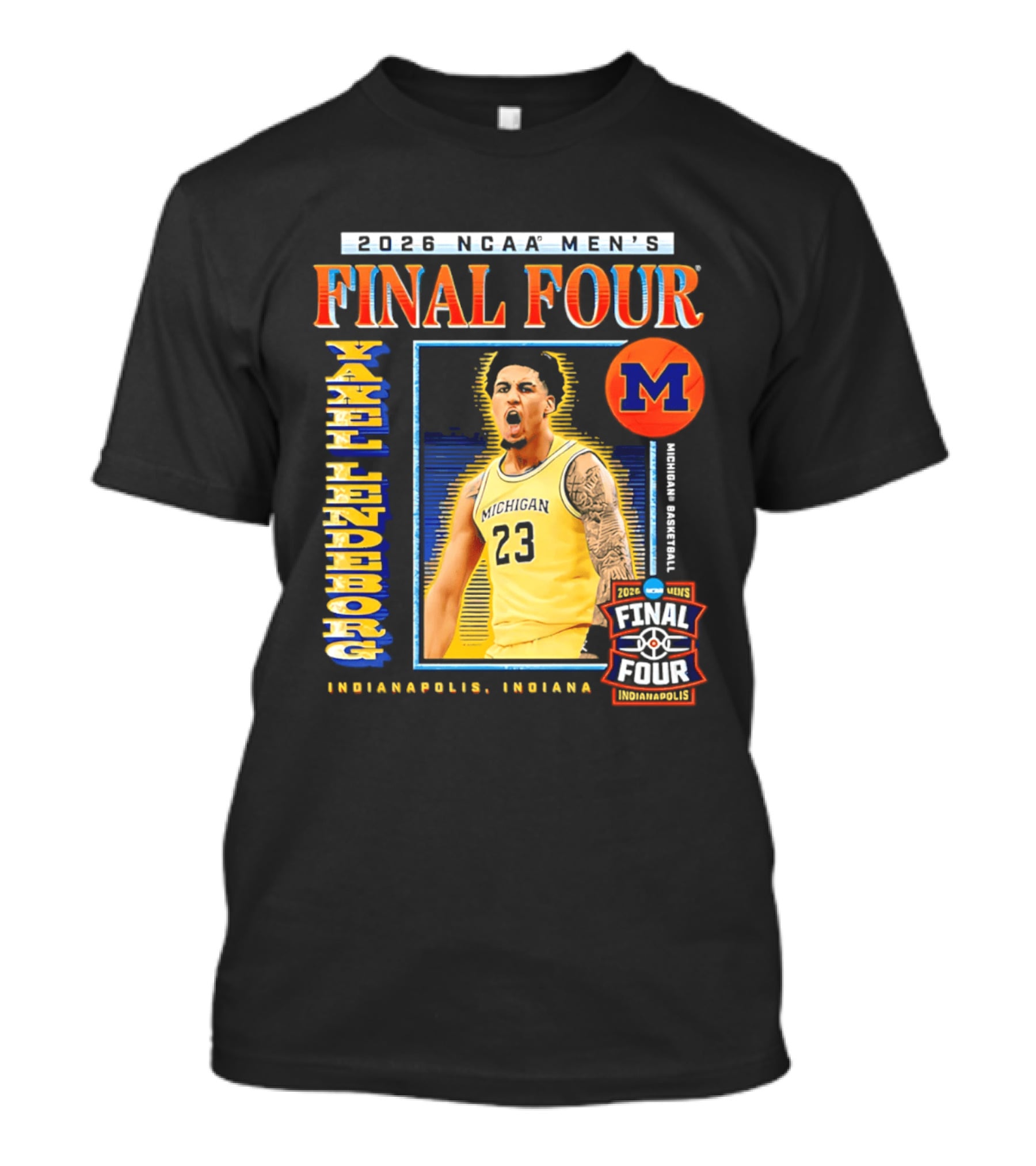2026 NCAA Men's Final Four Yaxel Lendeborg Michigan Basketball Indianapolis Indiana T-Shirt