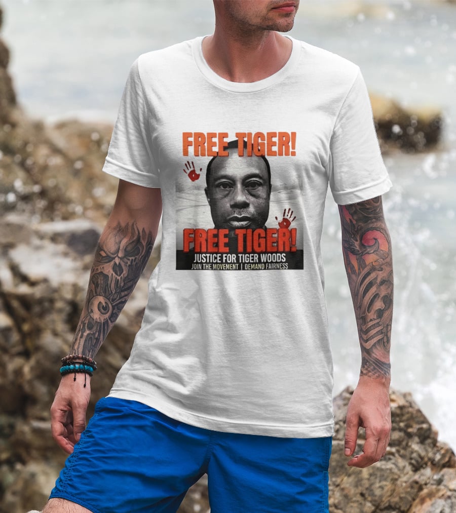 Free Tiger Justice For Tiger Woods Join The Movement Demand Fairness T-Shirt