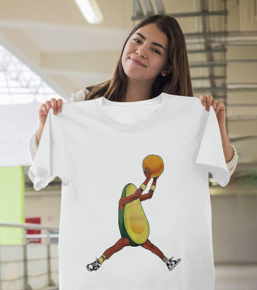 Avocado Basketball Athlete Dunking Fruit T-Shirt