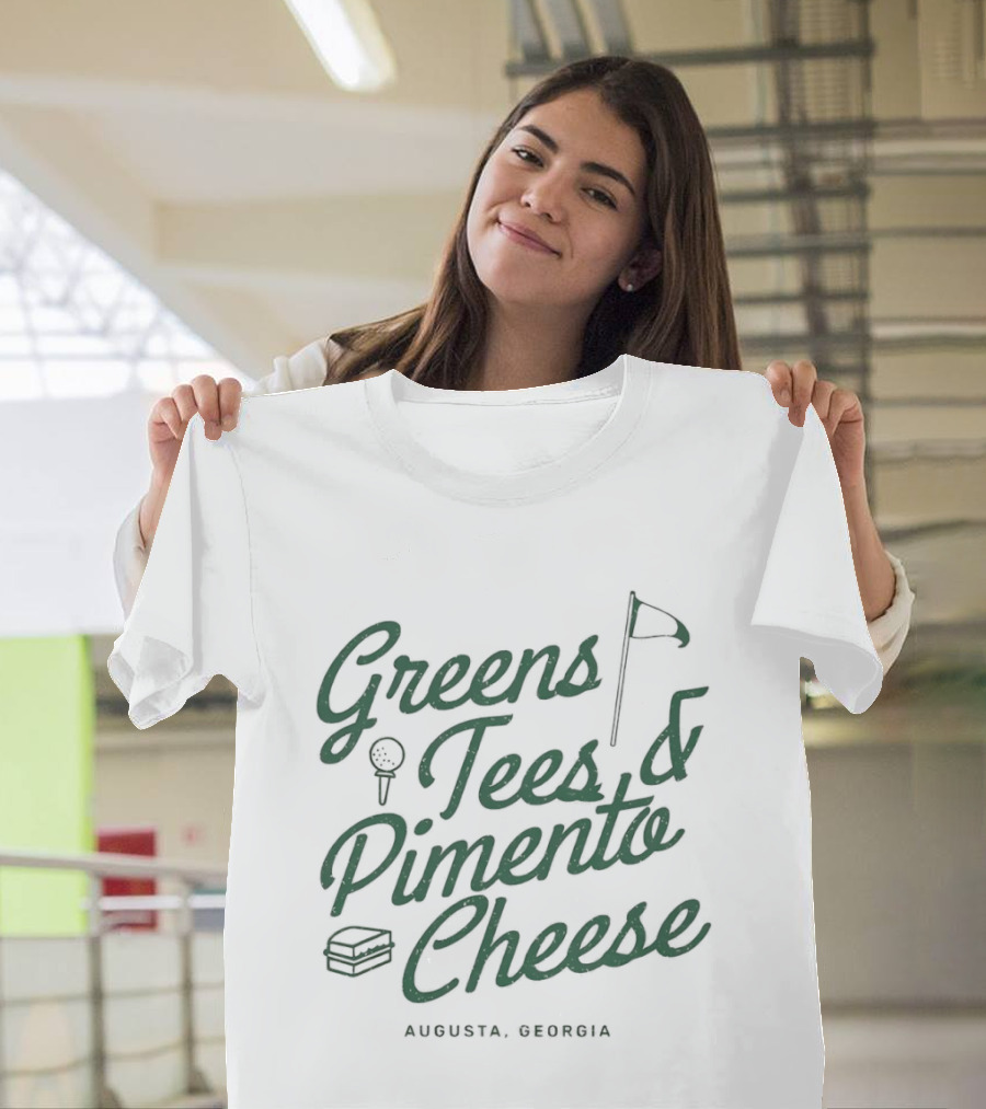Greens Tees Pimento Cheese Augusta Georgia Golf Flag T-Shirt