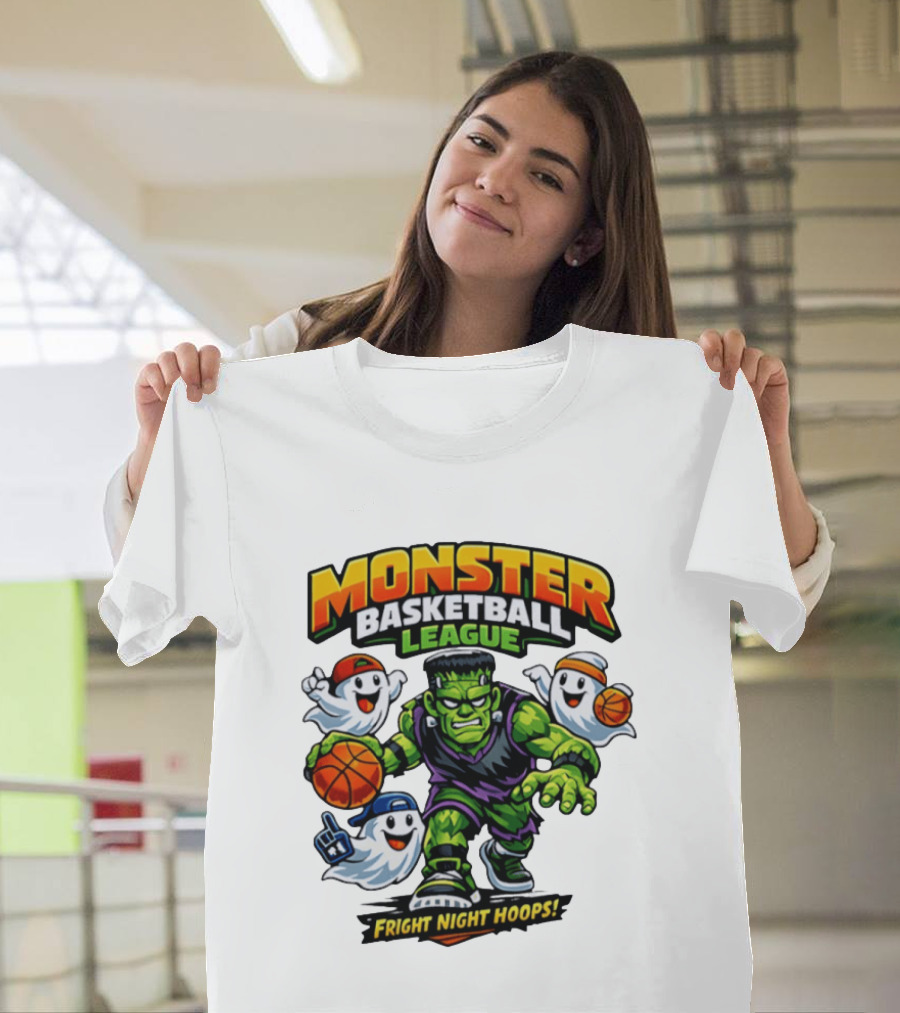 Monster Basketball League Fright Night Hoops Halloween Costume T-Shirt