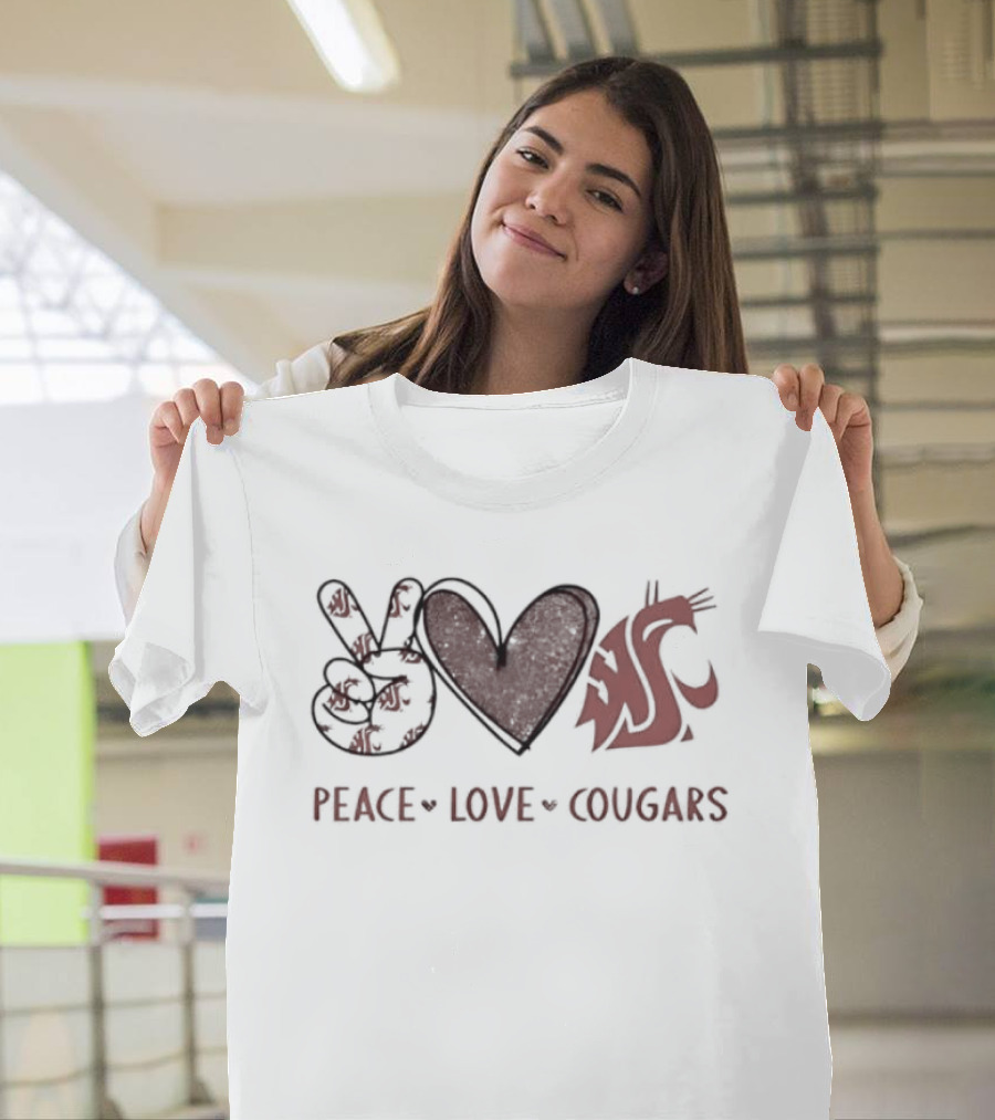 Peace Love WSU Cougars T-Shirt