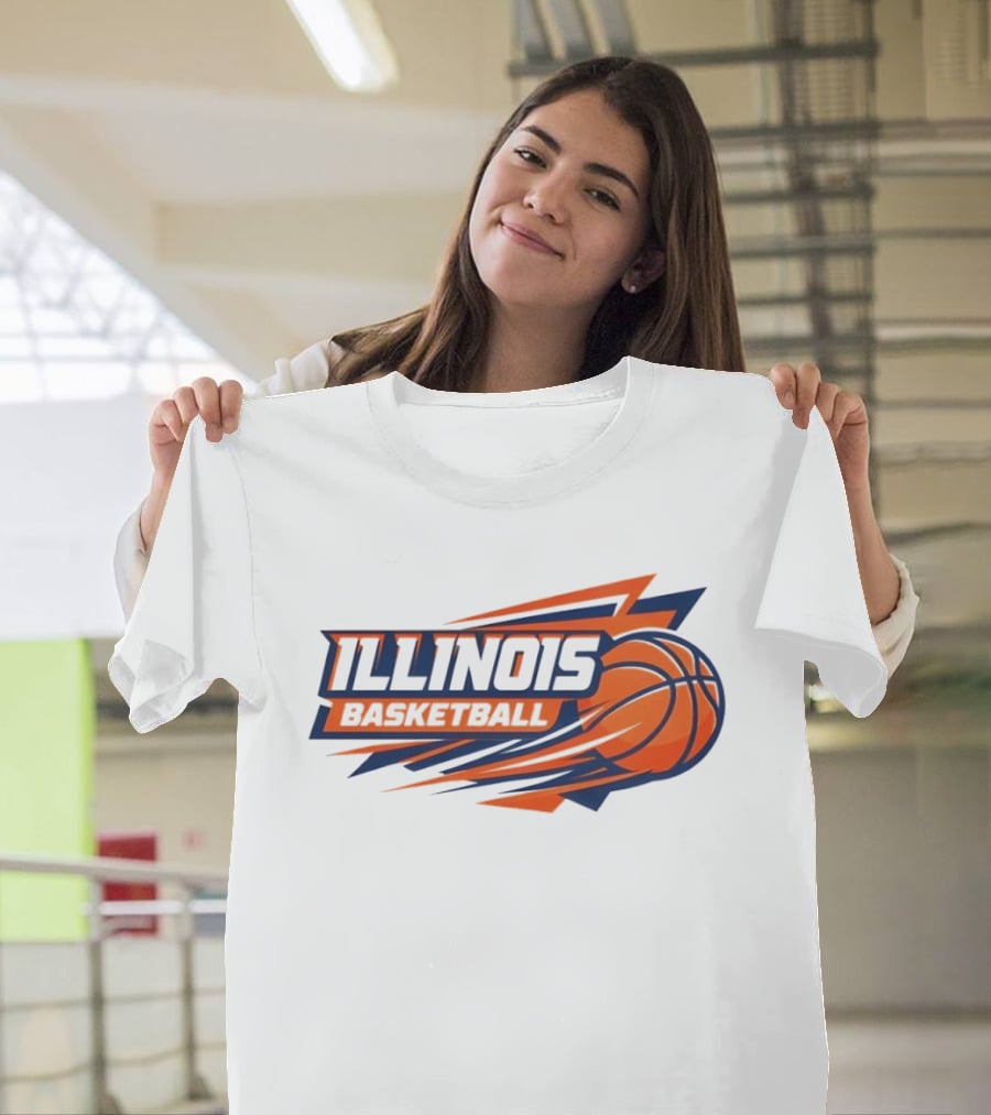 Illinois Basketball College Team Logo Sports T-Shirt