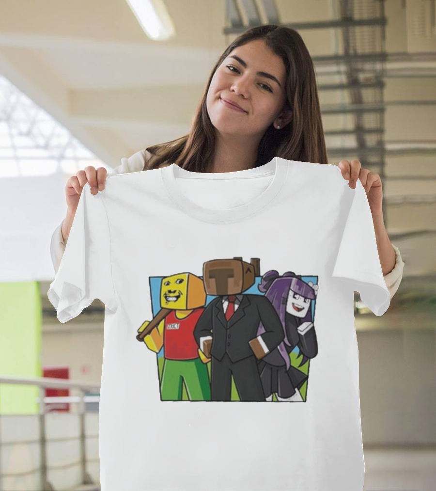 Jocuri Horror Sky Pixel Characters In Suits And Costumes T-Shirt