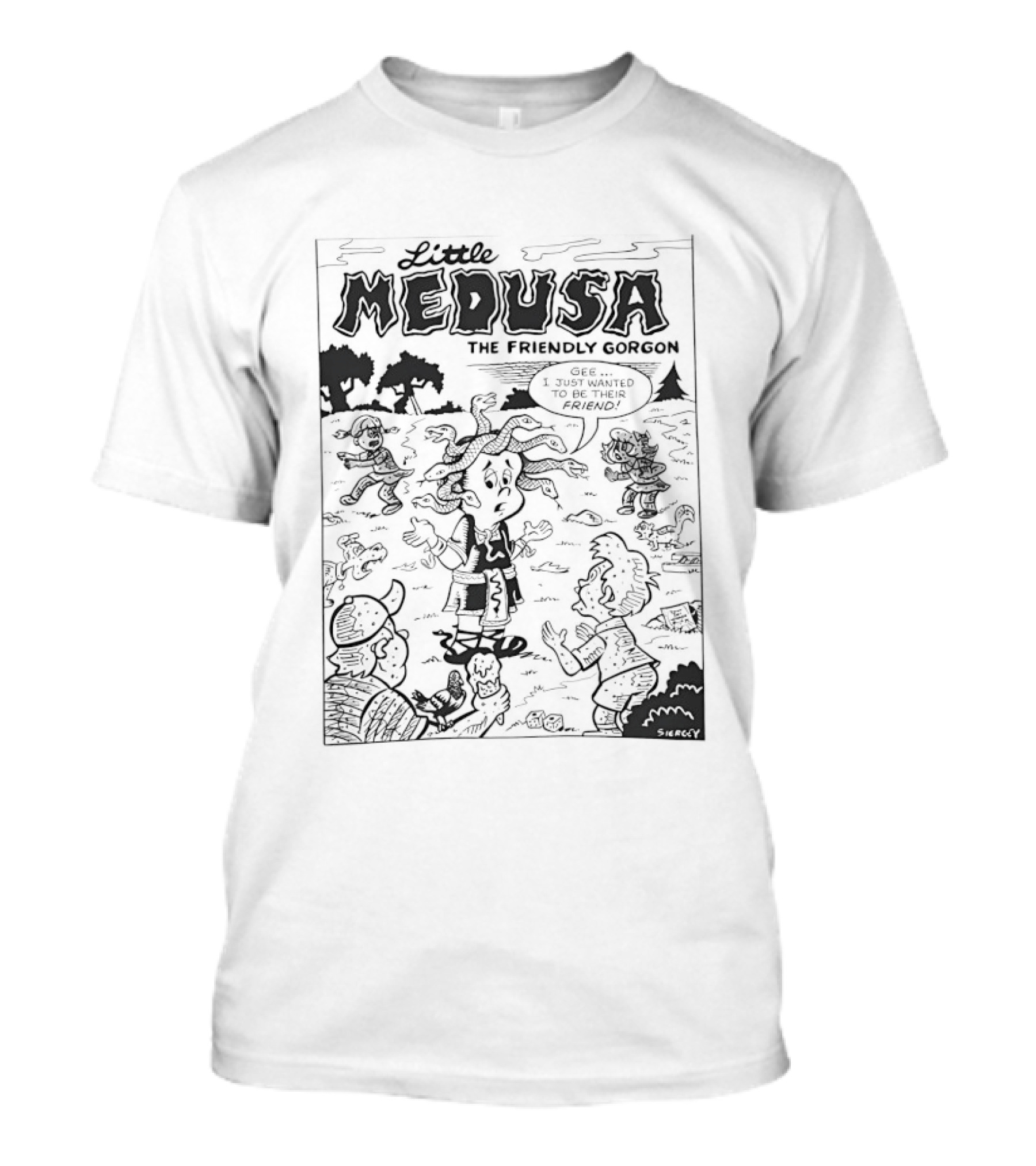 Little Medusa The Friendly Gorgon Comic Style Adventure With Friends T-Shirt