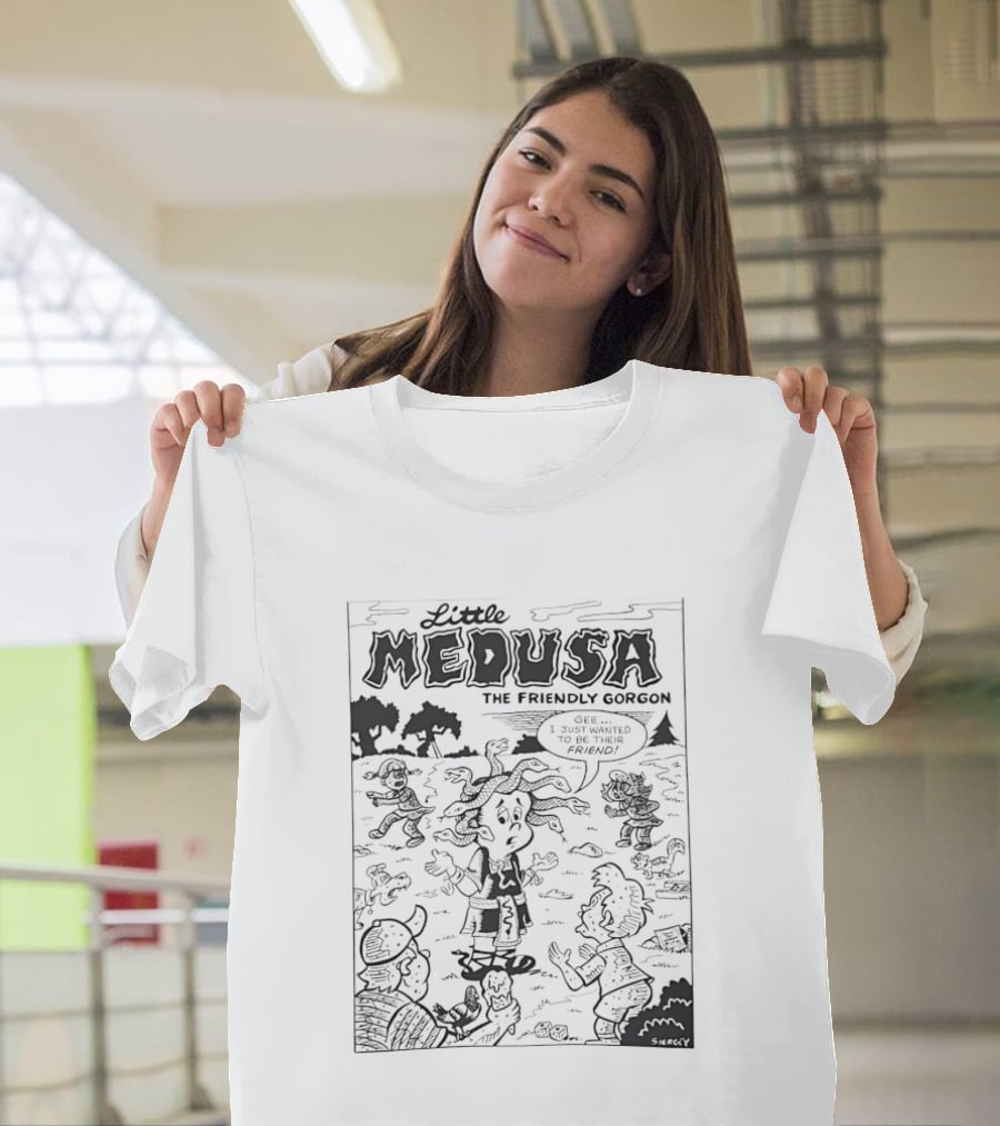 Little Medusa The Friendly Gorgon Comic Style Adventure With Friends T-Shirt