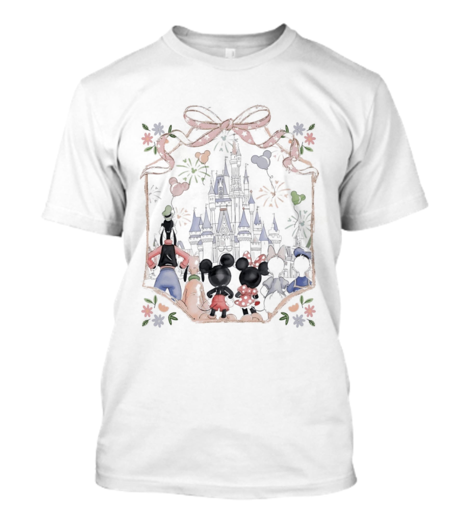 Family Mickey Cartoon Castle Fireworks Most Magical Place On Earth T-Shirt