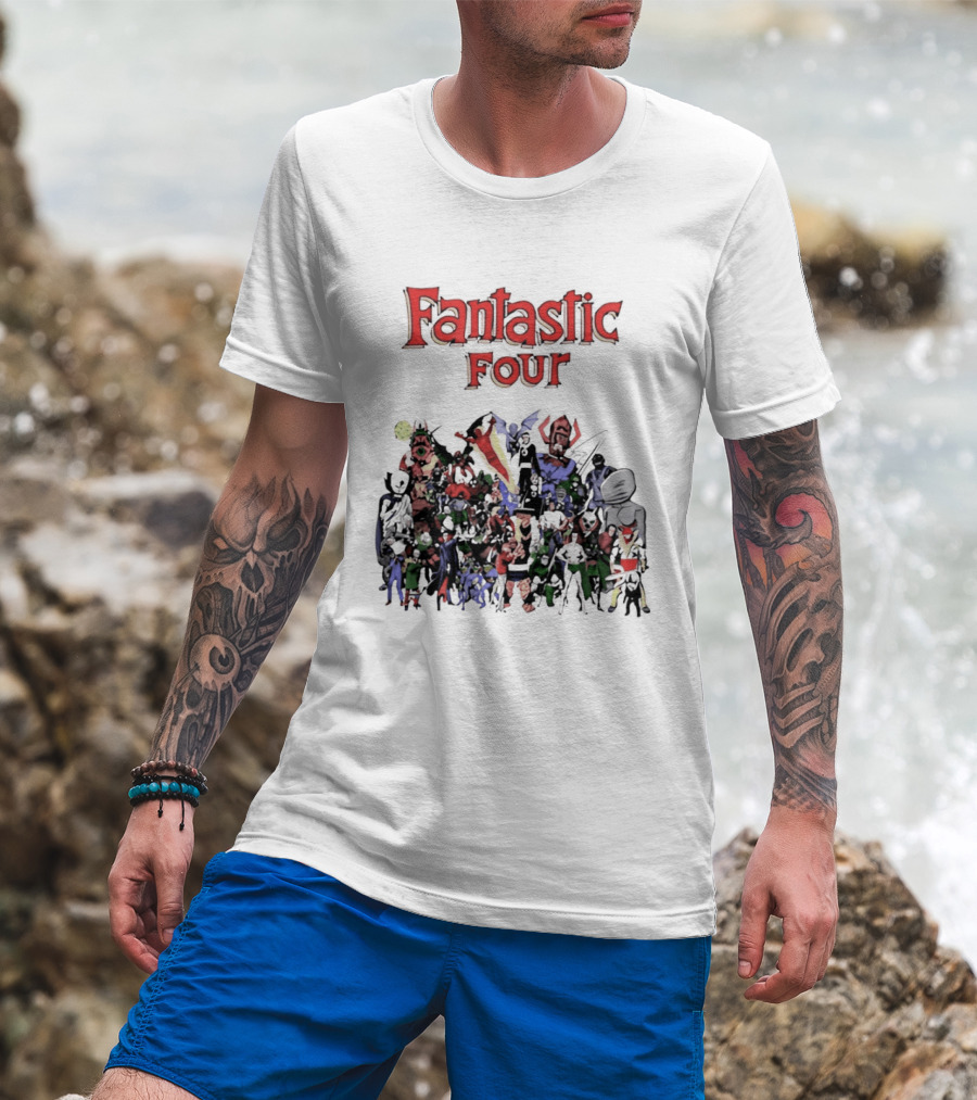 Fantastic Four Comic Characters Assembly T-Shirt