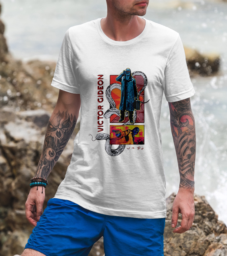 Victor Gideon Dramatic Snake And Mysterious Figures T-Shirt