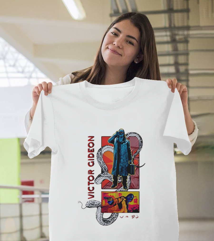 Victor Gideon Dramatic Snake And Mysterious Figures T-Shirt