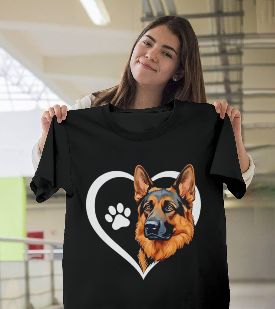 German Shepherd Heart Paw T-Shirt