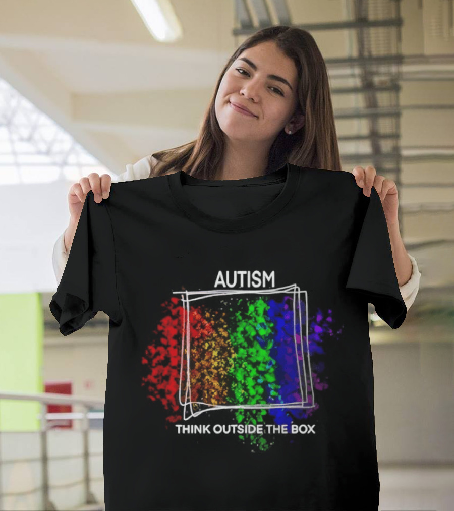 Autism Spectrum Puzzle Think Outside The Box Colorful Awareness T-Shirt