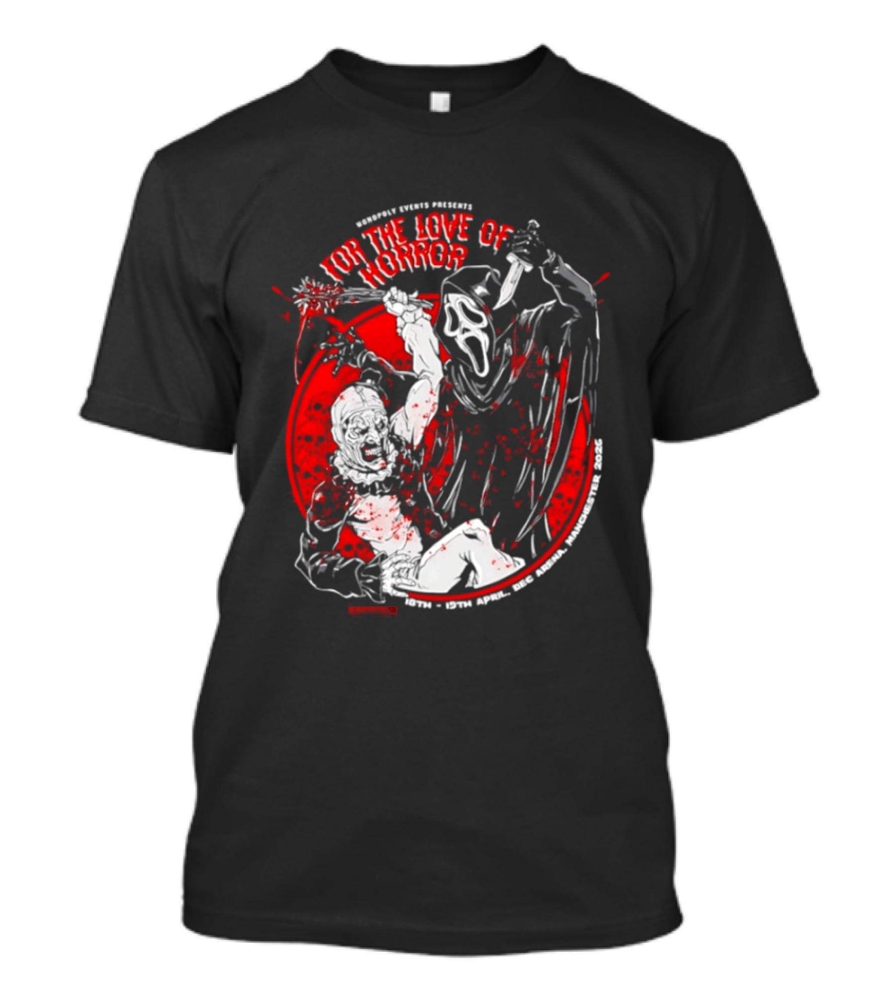 Ghostface Vs The Clown For The Love Of Horror 2026 Event April 18 19 DEC Arena T-Shirt