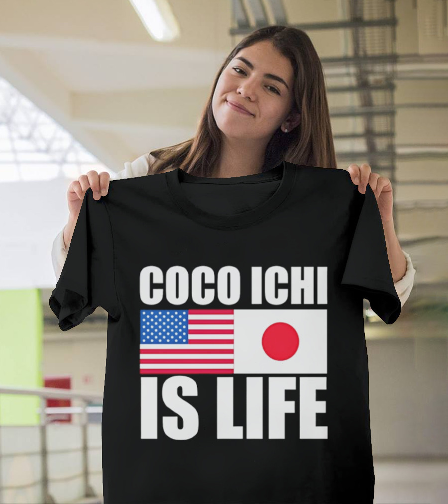 Coco Ichi Is Life USA And Japan Flag T-Shirt