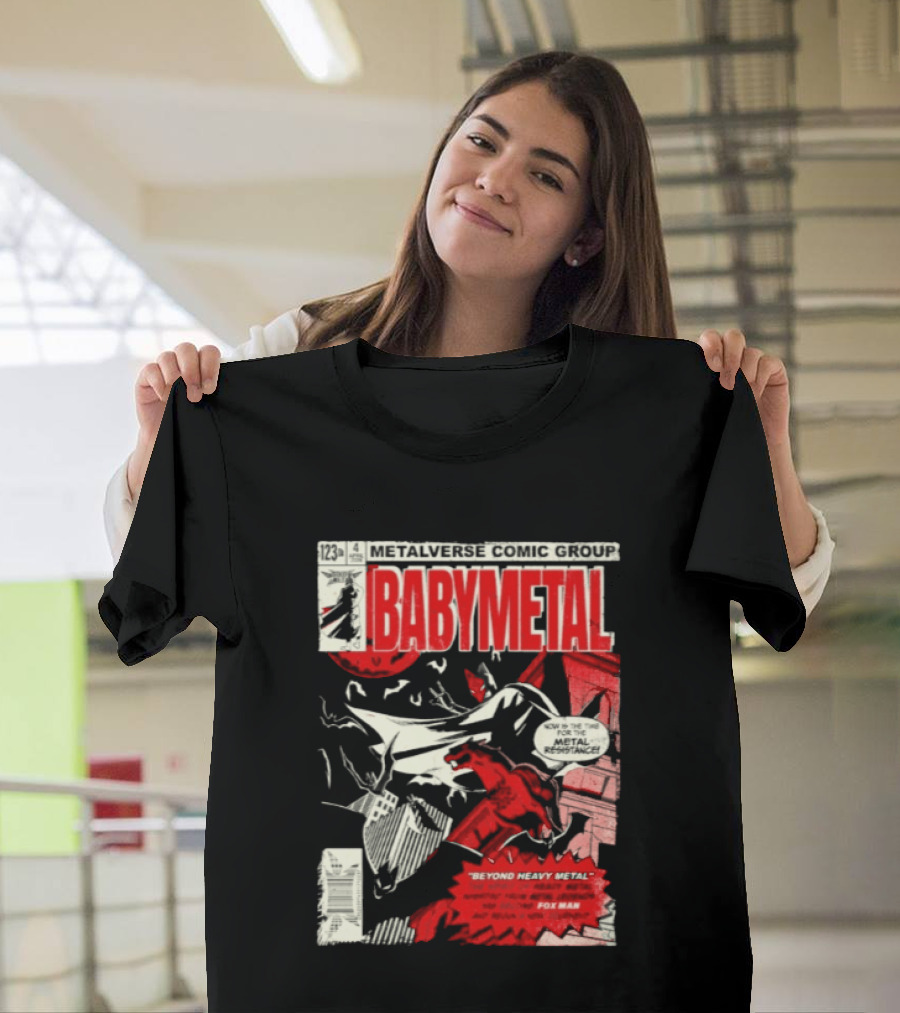 BABYMETAL Beyond Infinity Fox Man Metalverse Comic Group T-Shirt