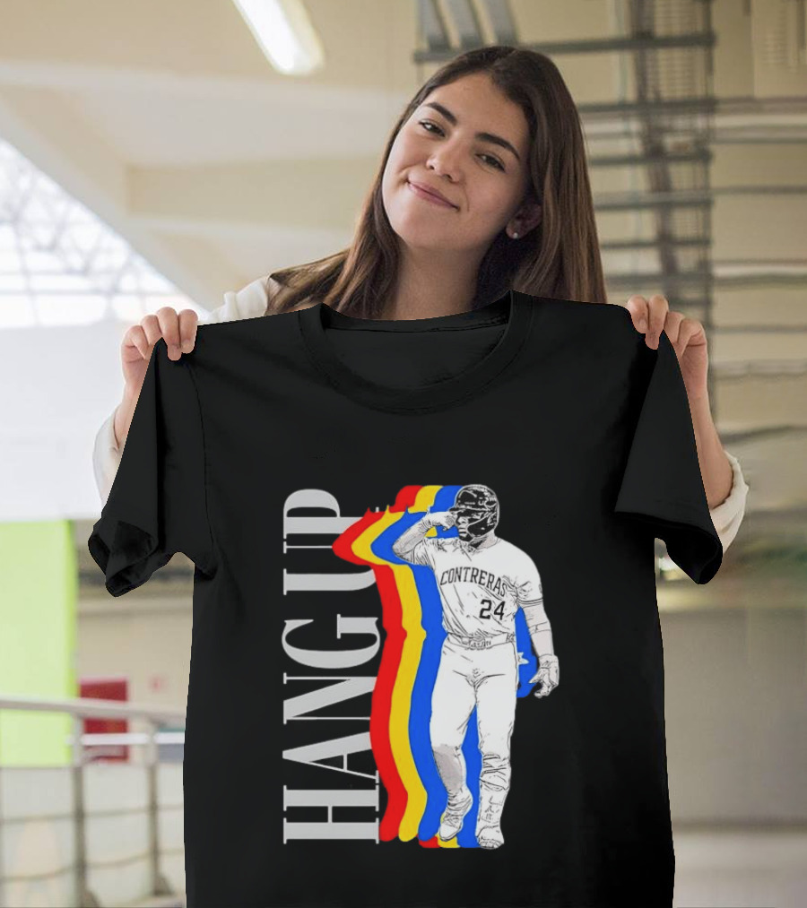 Willson Contreras 24 Hang Up Baseball Art With Colorful Stripes T-Shirt
