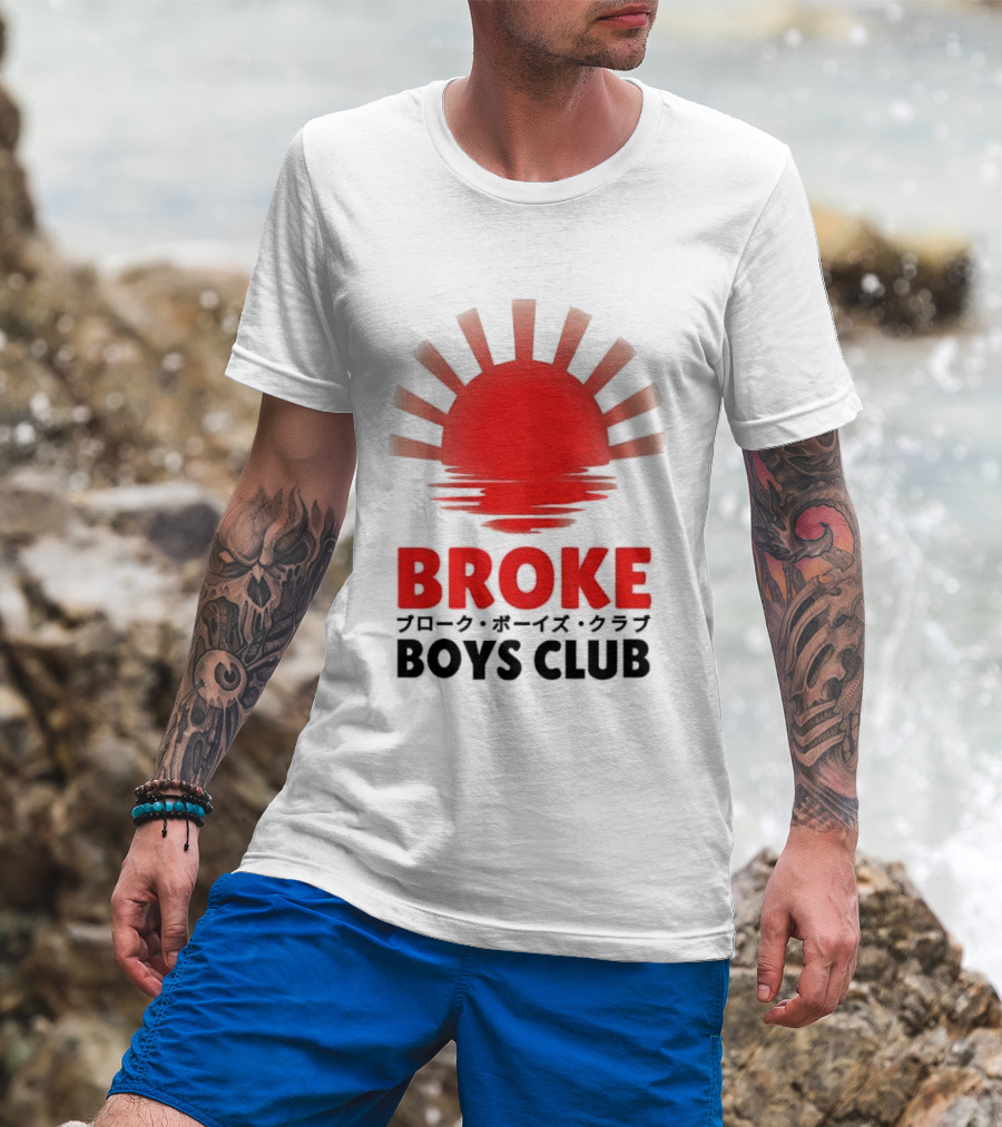 Broke Boys Club Rising Sun Graphic Red And Black T-Shirt