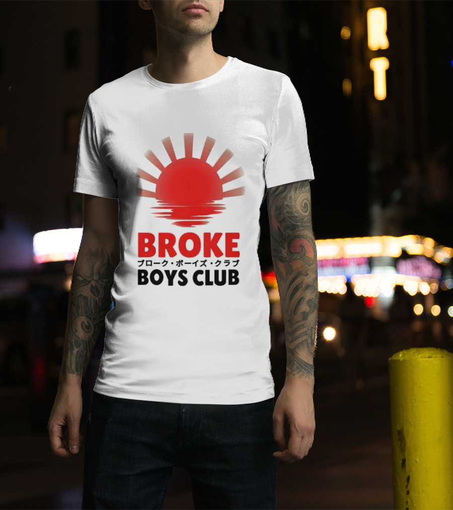 Broke Boys Club Rising Sun Graphic Red And Black T-Shirt