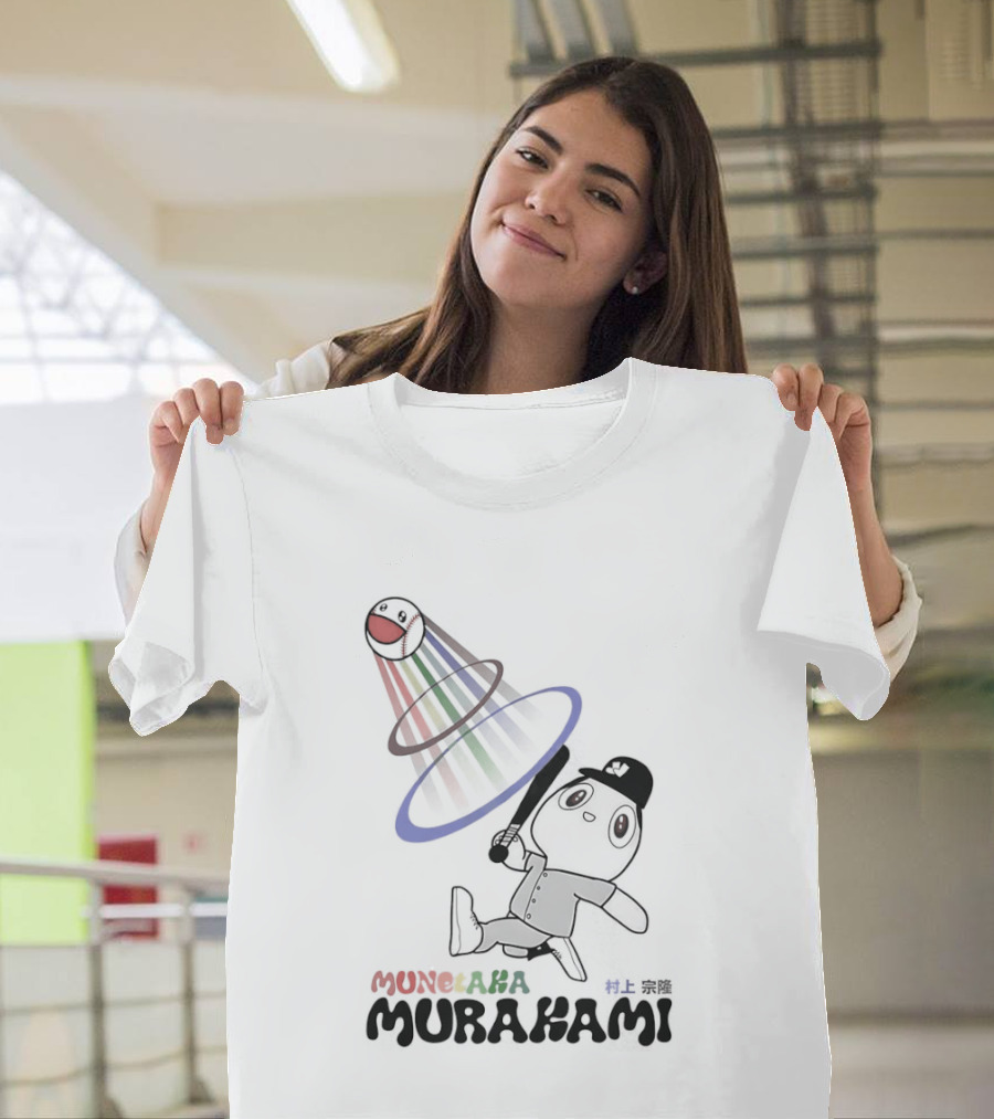 Takashi Murakami Rainbow Baseball Character Playful T-Shirt