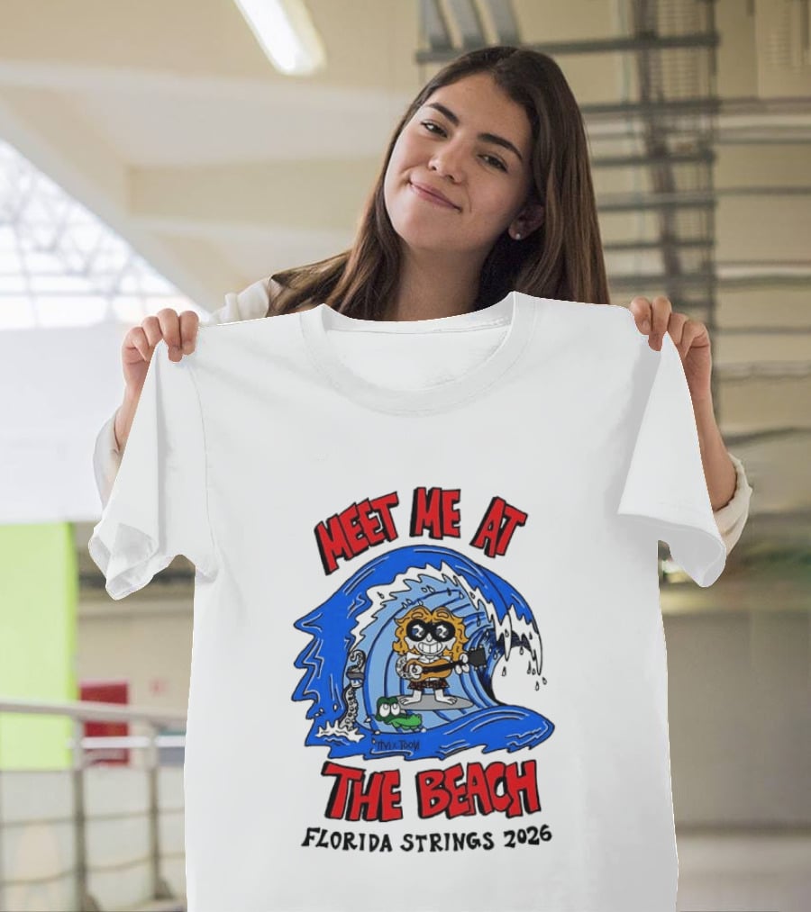 Meet Me At The Beach Florida Strings 2026 Surfing Wave T-Shirt