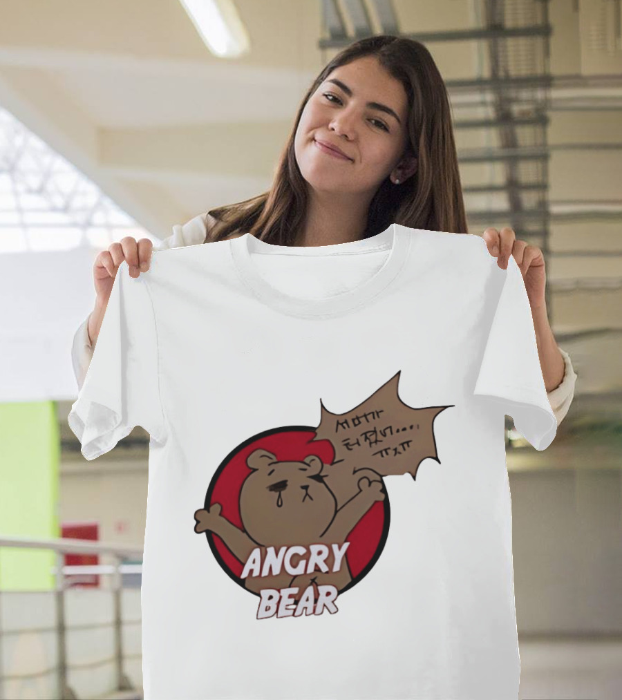 Angry Bear Cartoon Style With Speech Bubble T-Shirt