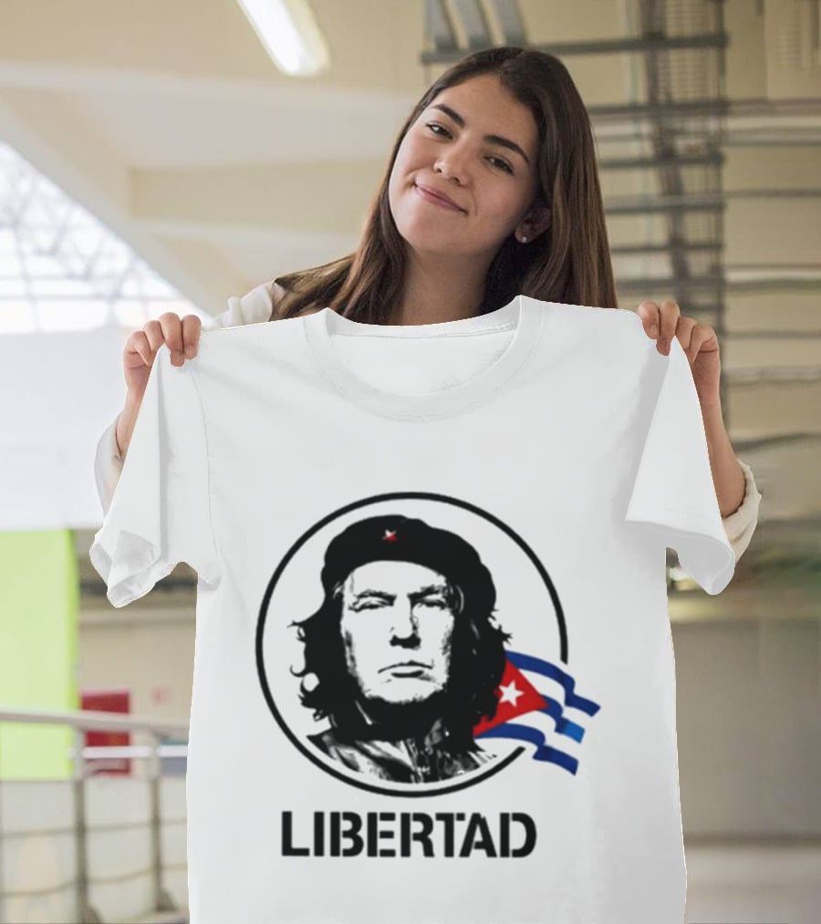 Donald Trump Che Guevara Fusion LIBERTAD Flag Icon Visual T-Shirt