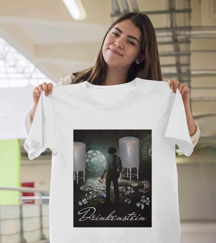 Drinkenstein Frankenstein Meme With Pile Of Soda Cans T-Shirt