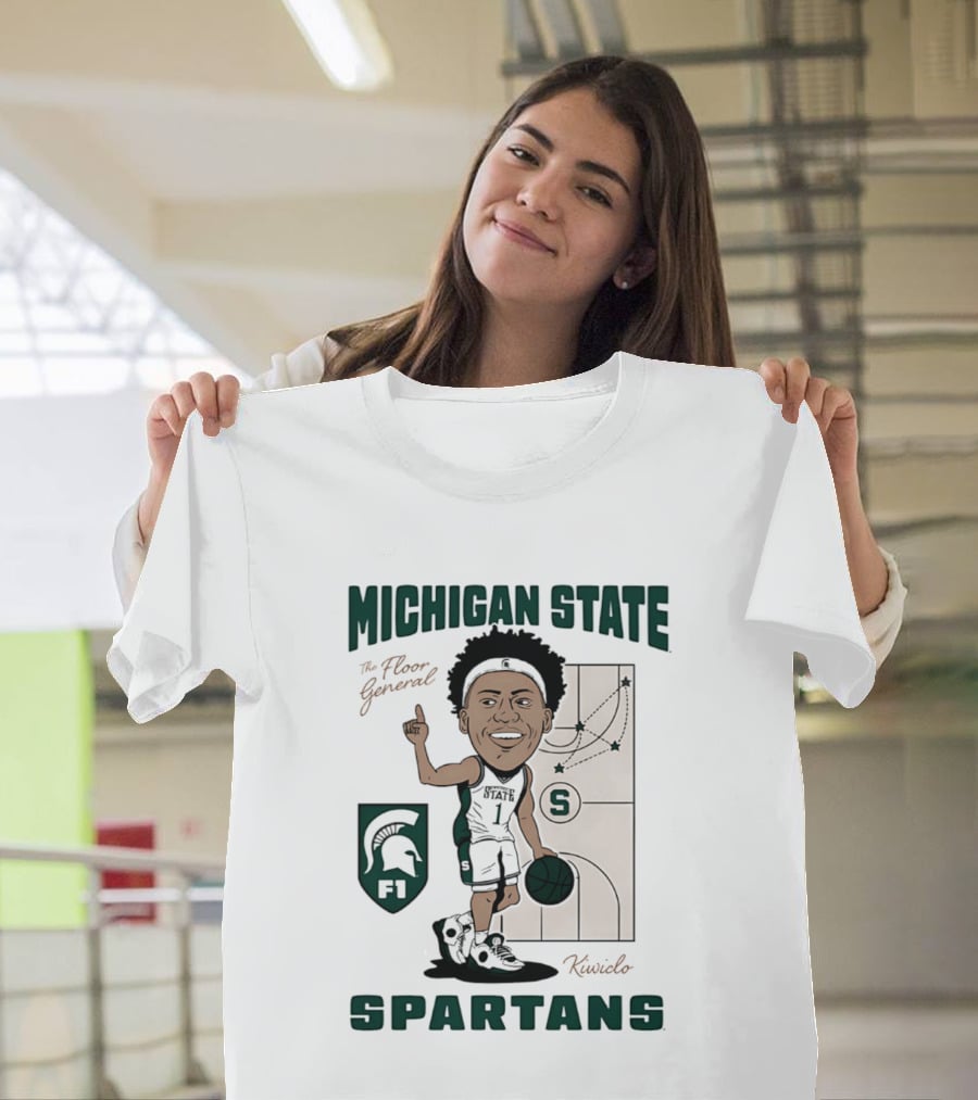 Michigan State Spartans Jeremy Fears Jr The Floor General Caricature T-Shirt