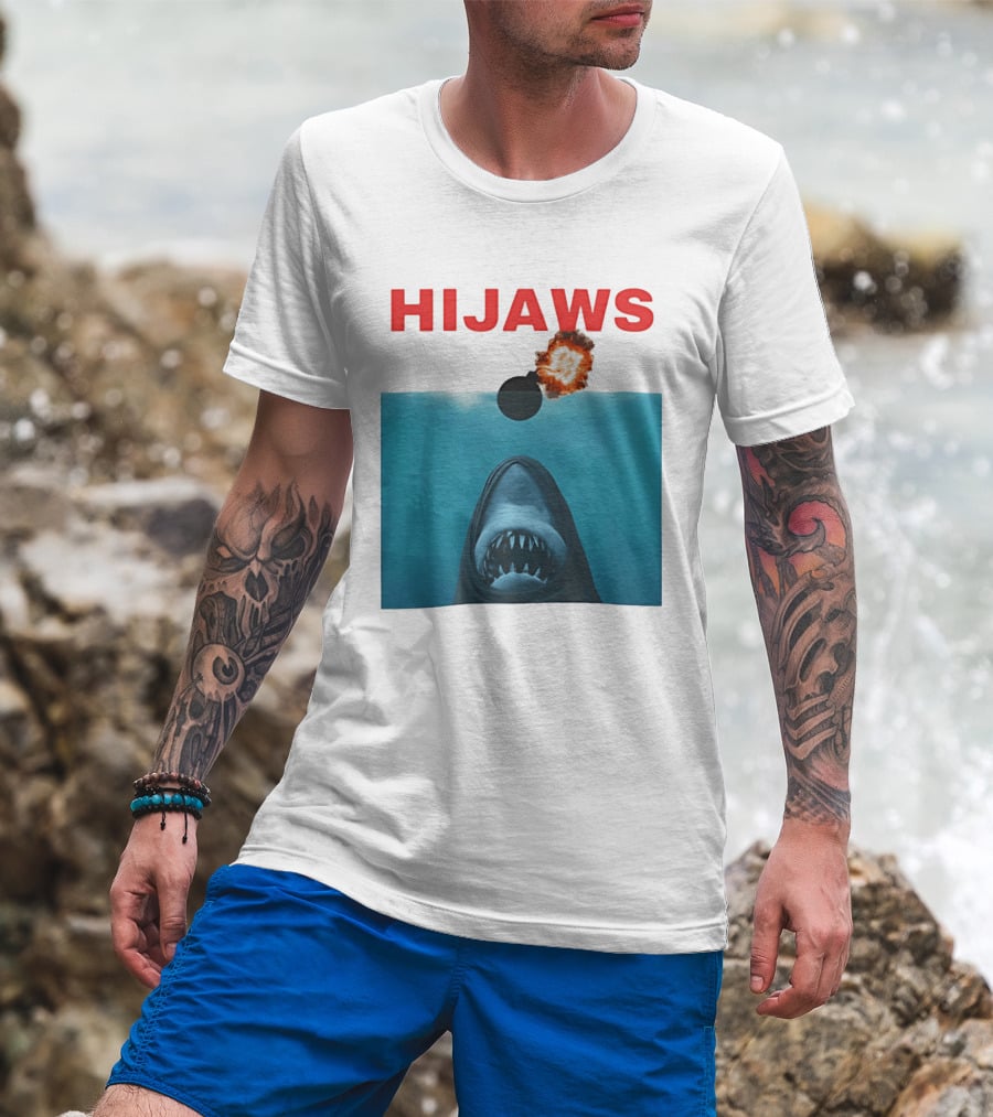 HIJAWS Jaws Bomb Explosion With Shark T-Shirt