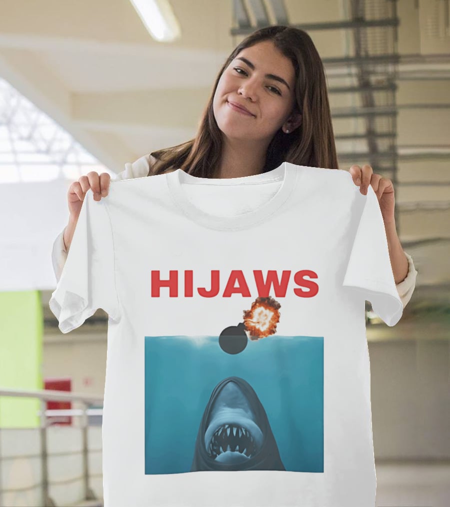 HIJAWS Jaws Bomb Explosion With Shark T-Shirt