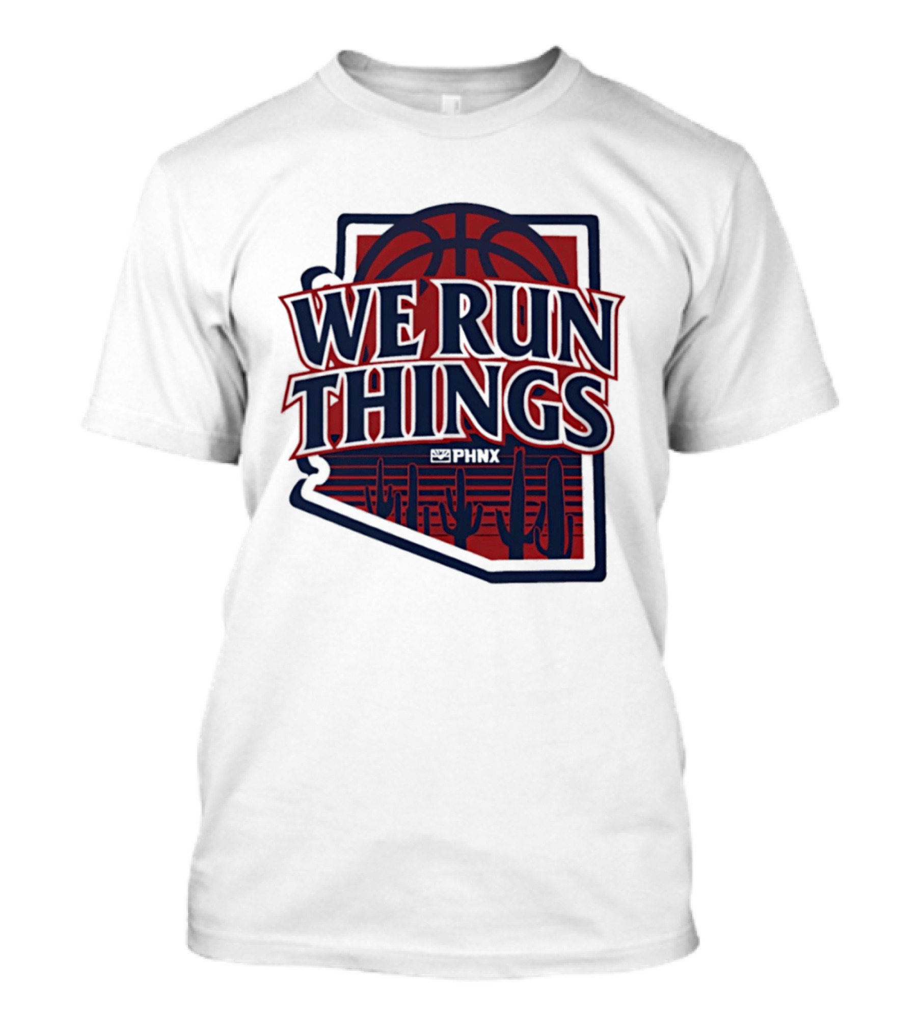 PHNX We Run Things Cactus Basketball Desert Scene T-Shirt