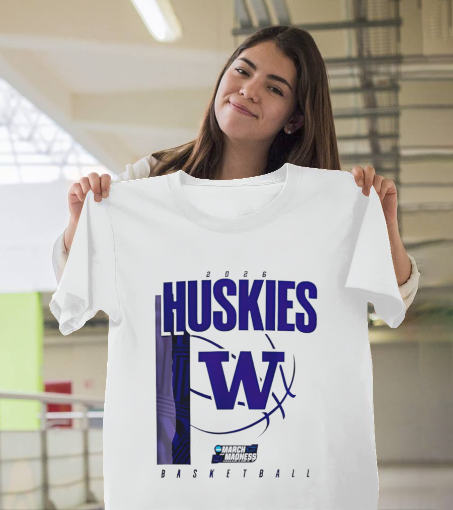 2026 Huskies W March Madness Basketball T-Shirt