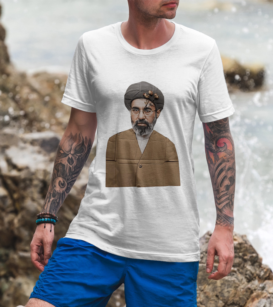 Ali Khamenei Ayatollah Cardboard Art With Flowers T-Shirt
