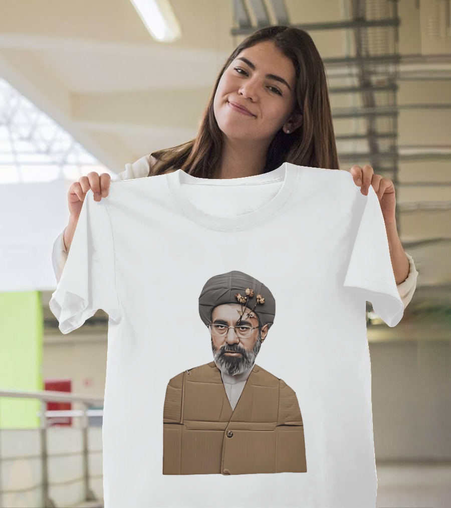 Ali Khamenei Ayatollah Cardboard Art With Flowers T-Shirt