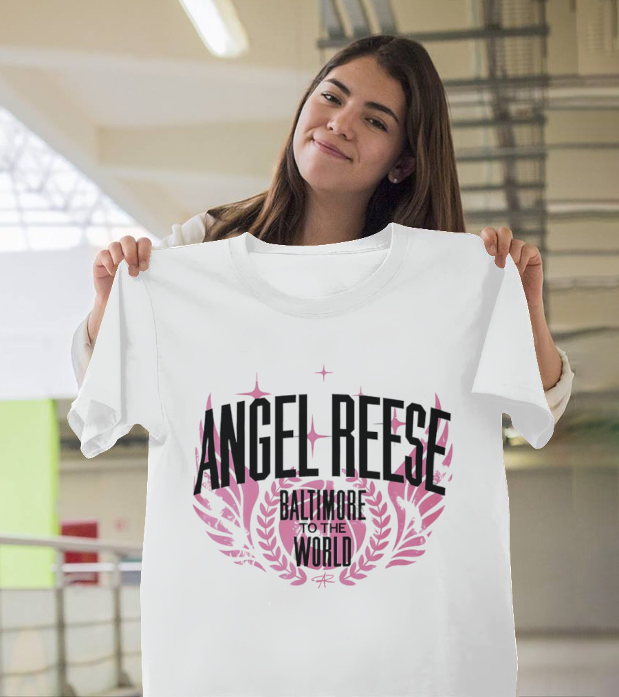 Angel Reese Baltimore To The World Basketball Wings And Stars T-Shirt