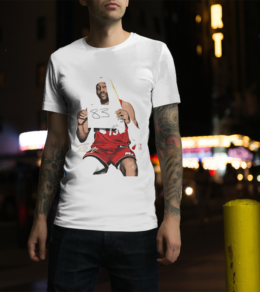 Bam 83 Miami Heat Bam Adebayo 13 Player Collage T-Shirt