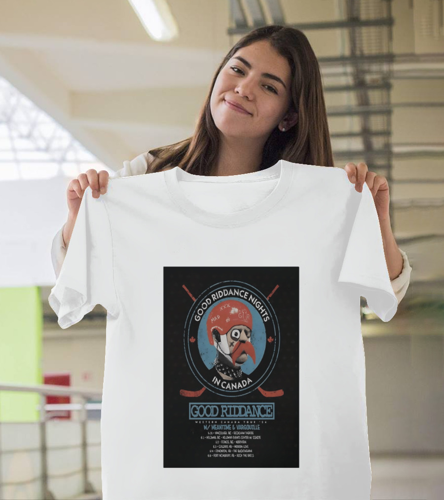 Good Riddance Nights In Canada Western Tour 2026 With Meantime And Vargouille T-Shirt