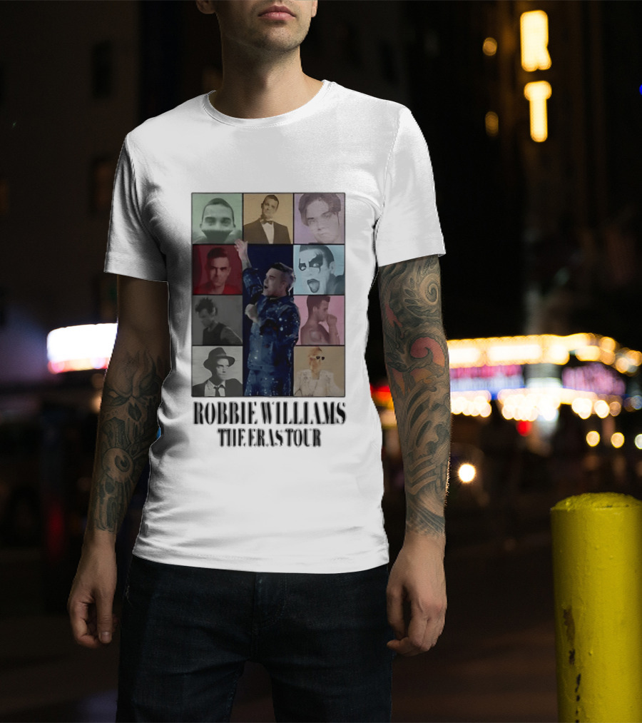Robbie Williams The Eras Tour Collage Style Portraits T-Shirt