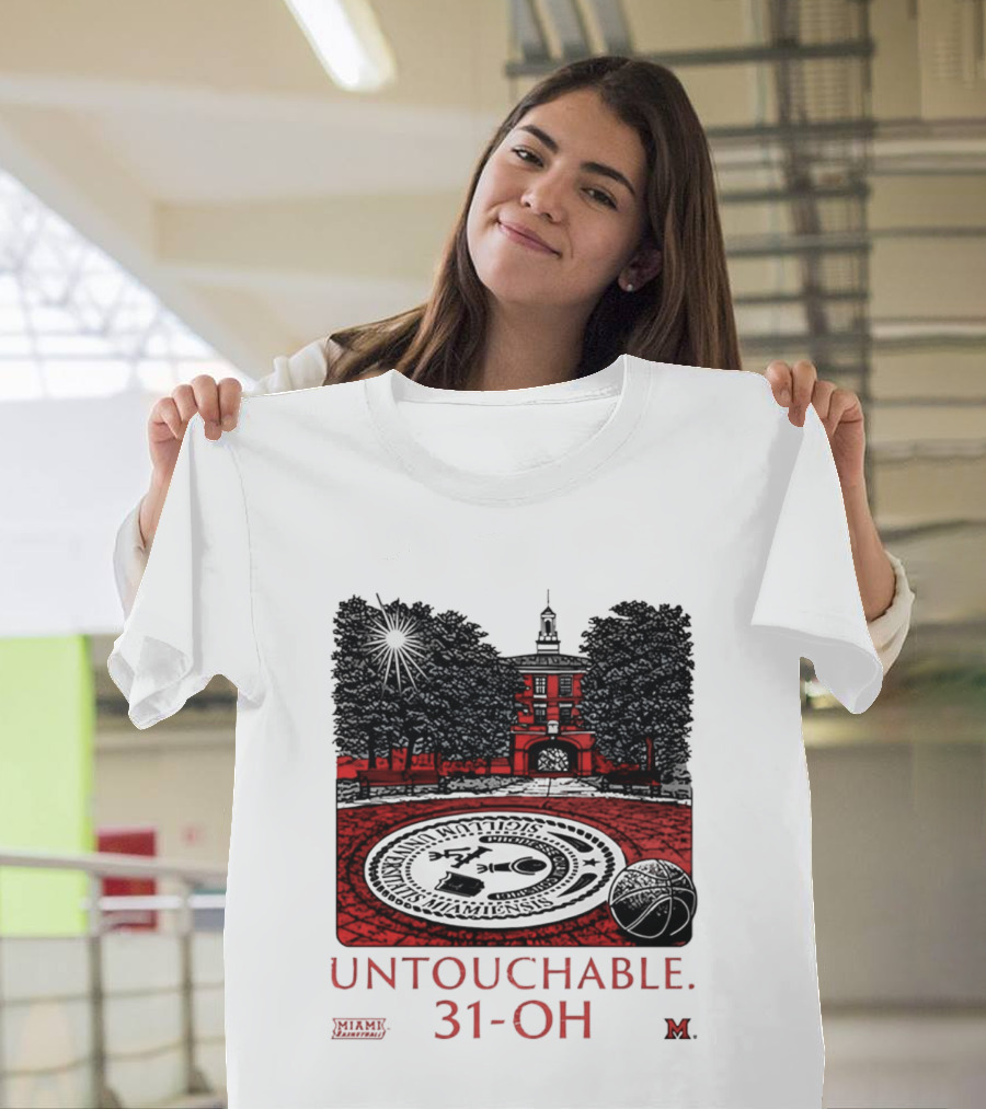 Miami RedHawks Untouchable 31 OH Historic Seal And Building T-Shirt