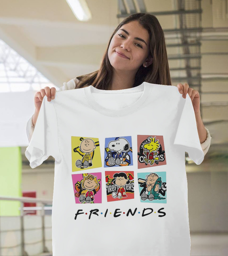 FRIENDS Peanuts Characters Indianapolis Colts, Firefighters, And Snoopy T-Shirt