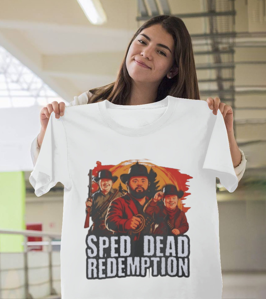 Sped Dead Redemption Parody Western Movie Cowboys T-Shirt