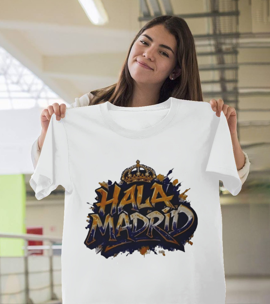 Hala Madrid Gold Crown Soccer Splash T-Shirt