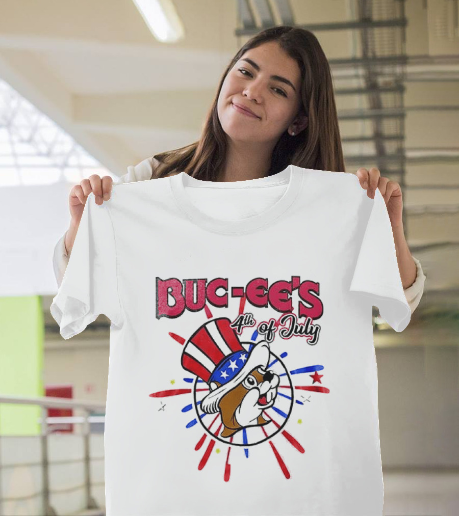 Buc Ee's 4th Of July Celebration Patriotic Beavers And Stars T-Shirt