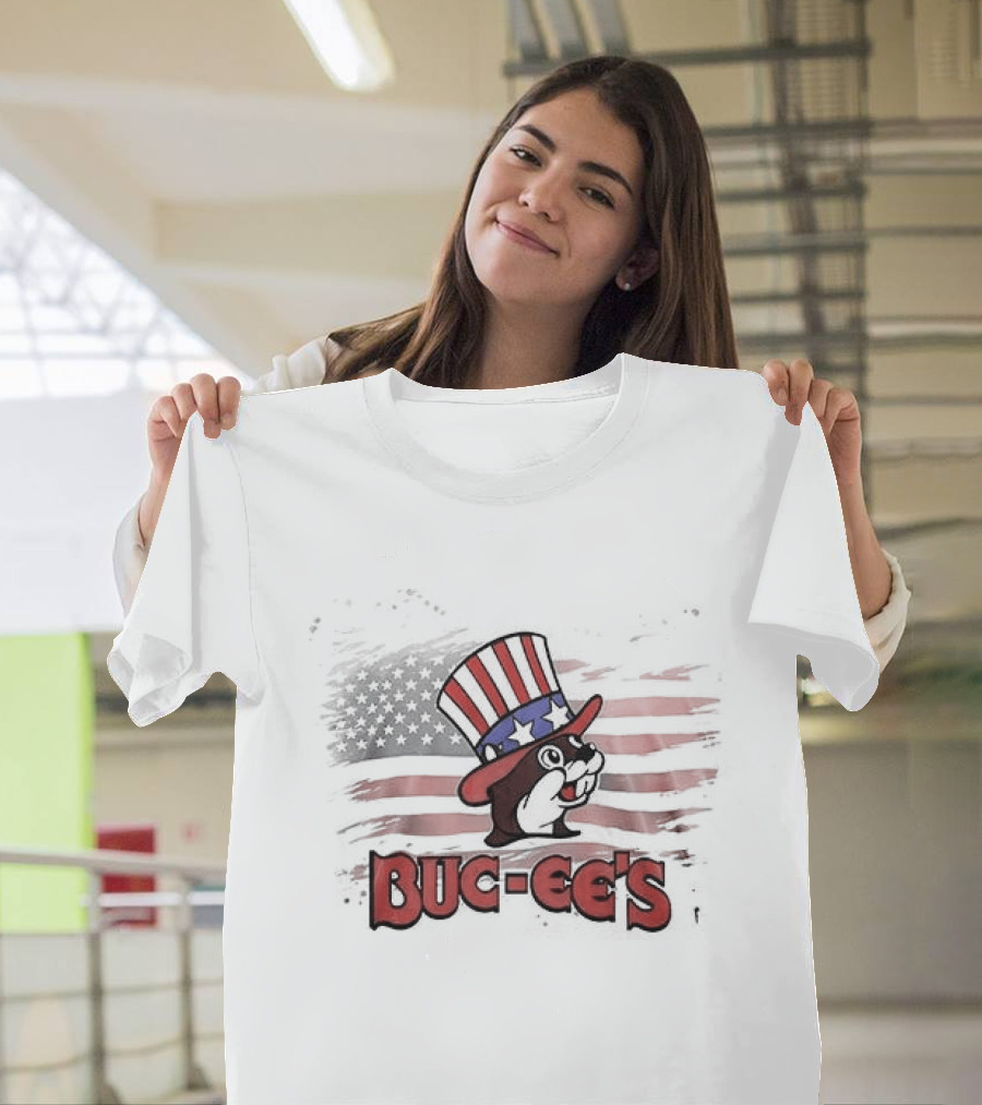 Buc Ee's American Flag Hat 250th Anniversary Celebration T-Shirt